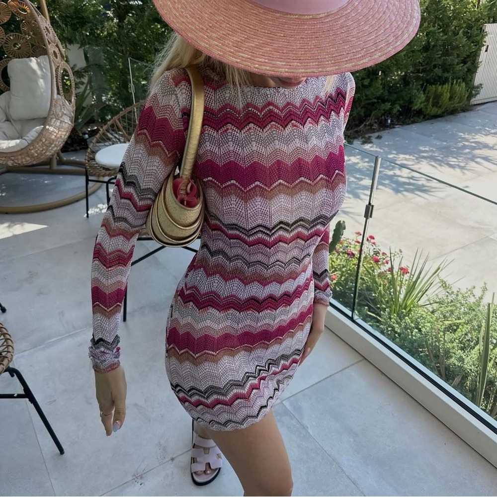 Missoni Pink Zigzag Knit Dress